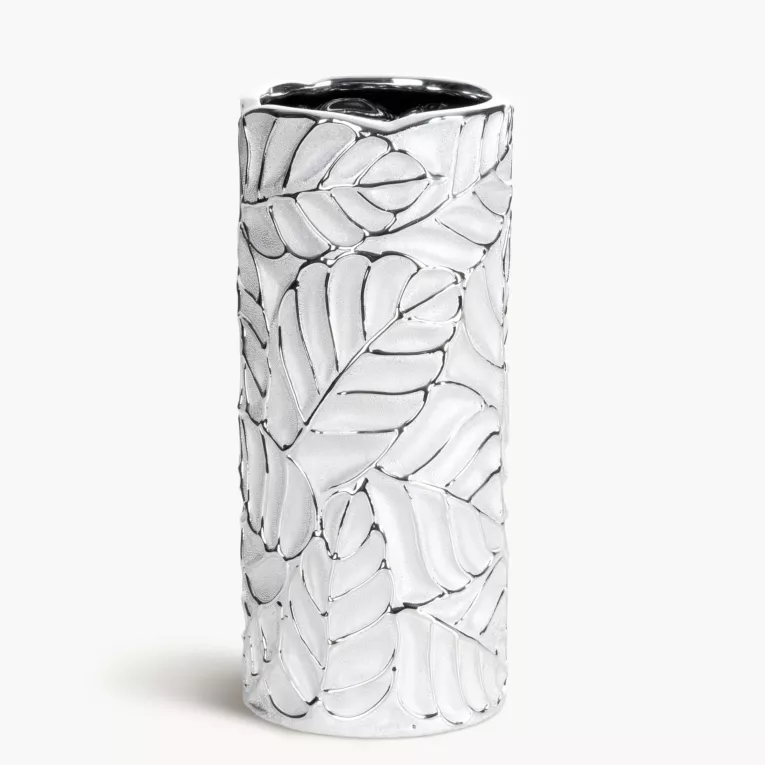 Wazon ceramiczny MIRIAM z tłoczonym wzorem liści