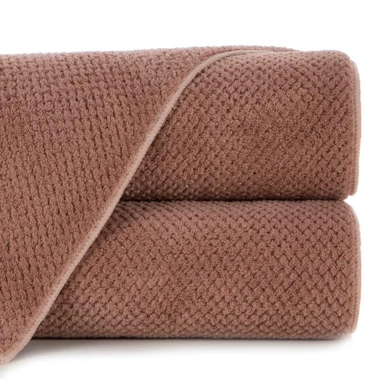 Ręcznik do rąk 30x50 cm szybkoschnący z mikrofibry kolor pudrowy róż o ryżowej strukturze 280 g/m2 ZOE 1