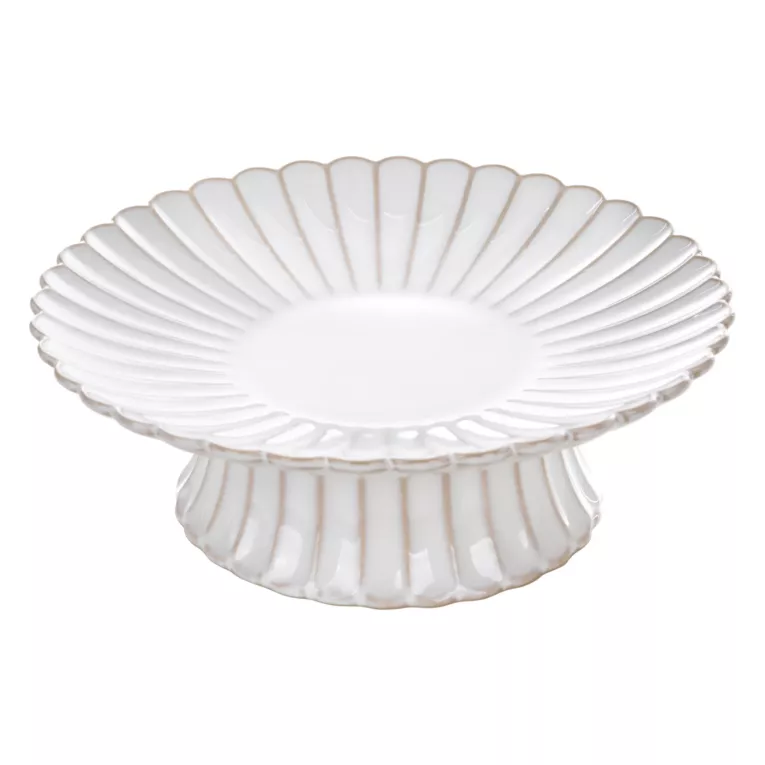 Patera ceramiczna dekoracyjna kremowo-beżowa z przecieranym wzorem w stylu eko średnica 23x8 cm AVRIL