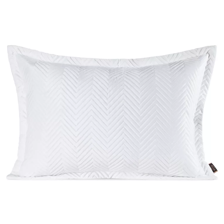 Poszewka na poduszkę 50x70 cm welwetowa, biała pikowana w jodełkę metodą hot press SOFIA Eurofirany Premium