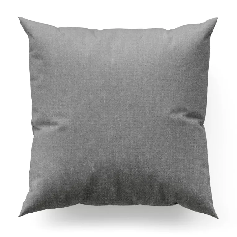 Poszewka szyta srebrna z miękkiej tkaniny szenilowej typu dimout o naturalnym splocie