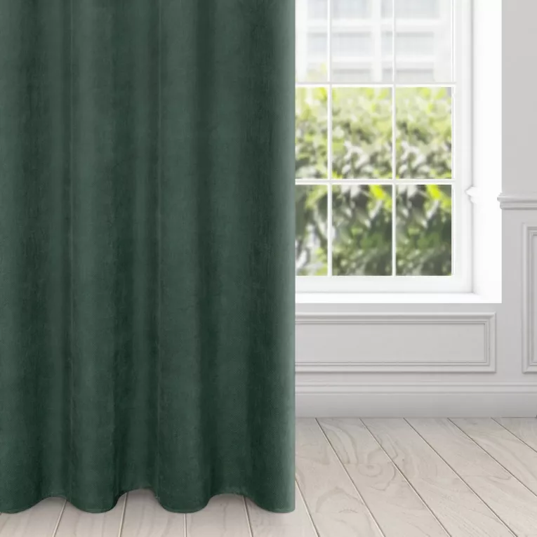 Zasłona zielona z matowego welwetu 140x250 cm przelotka - MILO