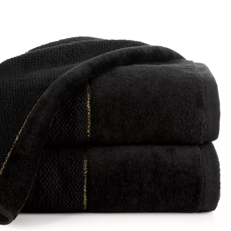 Ręcznik kąpielowy 50x90 cm bawełniany kolor czarny z welwetową bordiurą 550 g/m2 ARIA