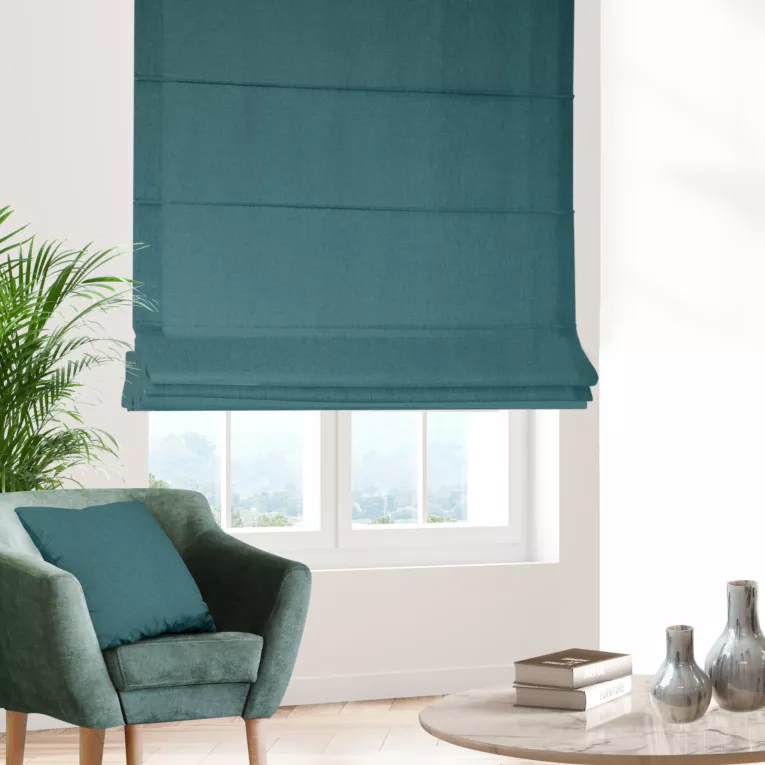 Roleta rzymska petroa z tkaniny o naturalnym splocie z efektem melanżu