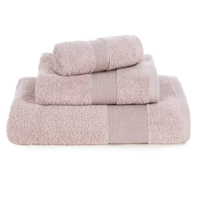 Ręcznik kąpielowy 50x90 cm bawełniany kolor pudrowy z ozdobną błyszczącą bordiurą 500 g/m2 ZOJA