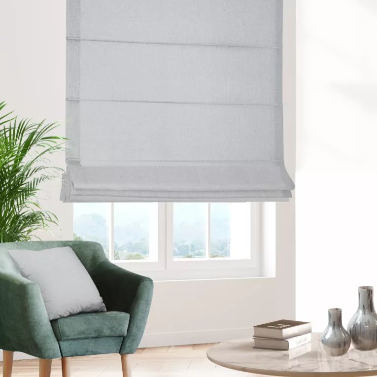 Roleta rzymska naturalna z tkaniny o naturalnym splocie w stylu eko