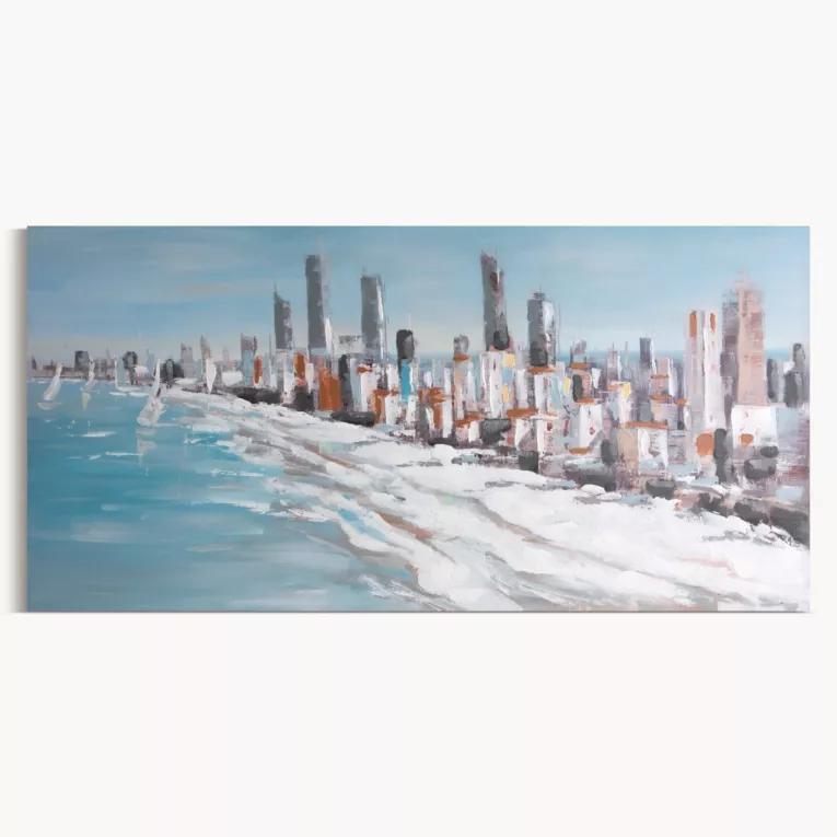 Obraz MIASTO ręcznie malowany na płótnie