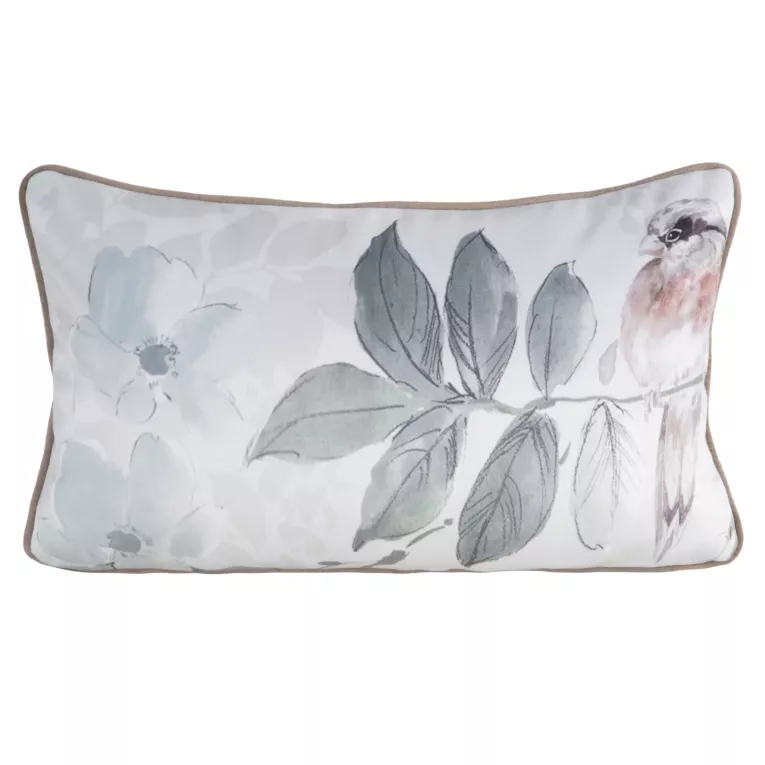 Poduszka  30 x 45 cm dwustronna welwetowa z motywem roślinnym z wypustką na brzegach EVITA EUROFIRANY PREMIUM