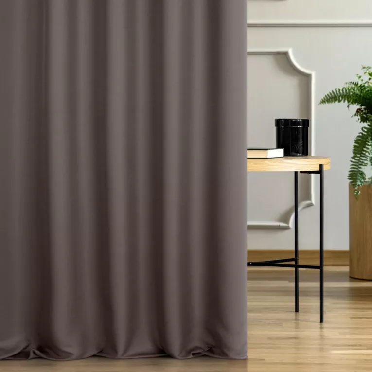 Tkanina zasłonowa dwustronna o ozdobnym splocie, z subtelnym połyskiem