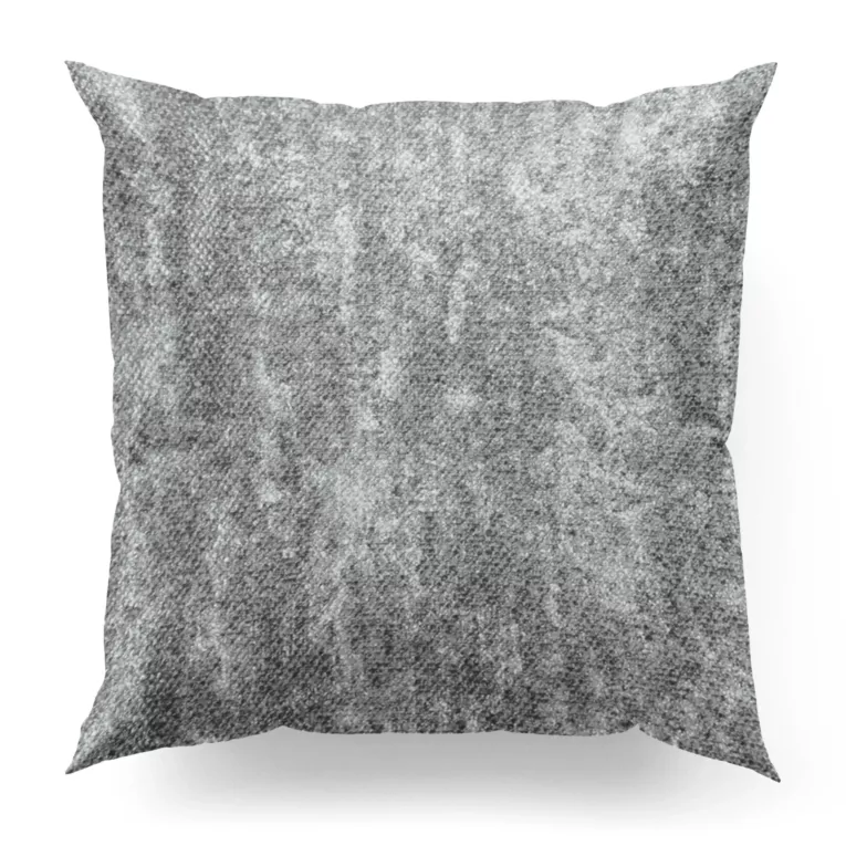 Poszewka na wymiar popielato srebrzysta z tkaninay o grubym, naturalnym splocie z delikatnym połyskiem