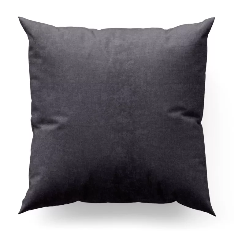 Poszewka szyta grafitowa z miękkiej tkaniny szenilowej typu dimout o naturalnym splocie