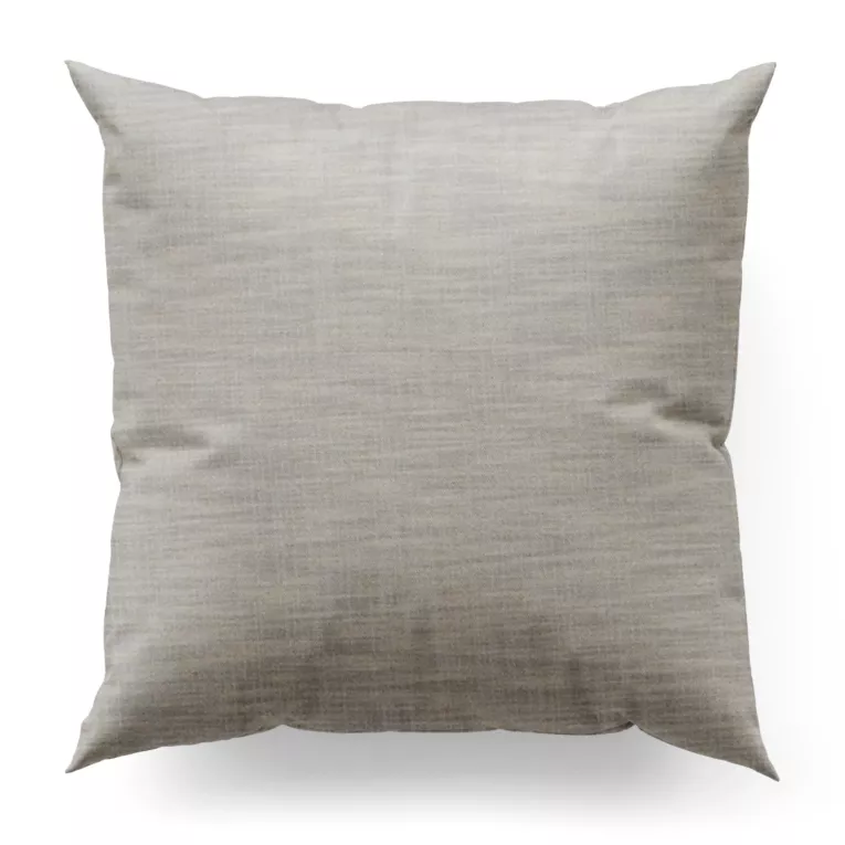 Poszewka szyta szarobeżowa z tkaniny z dodatkiem lnu, z melanżowym splotem ekologiczna