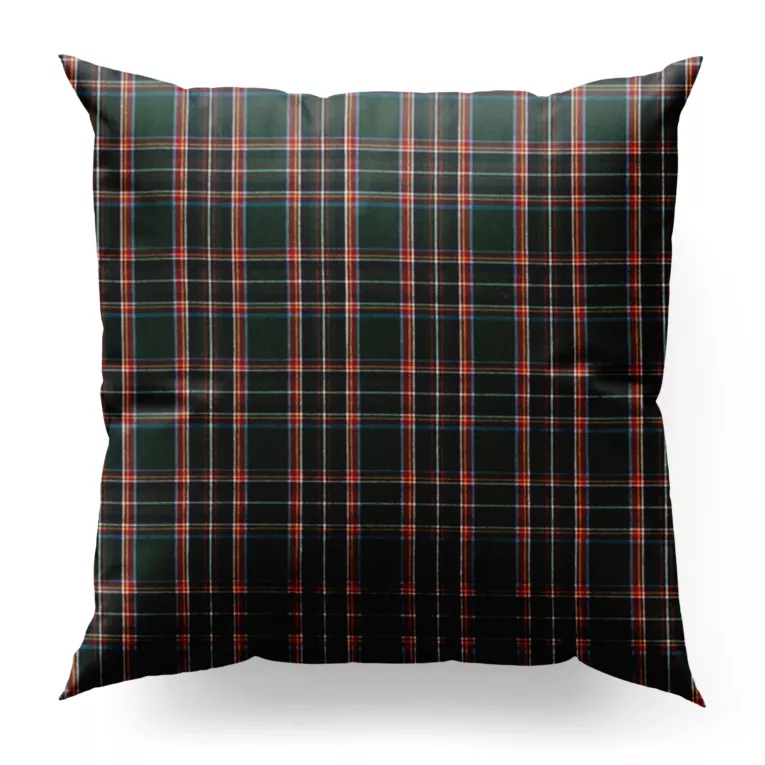 Poszewka szyta zielono granatowa z delikatnej tkaniny w kratkę