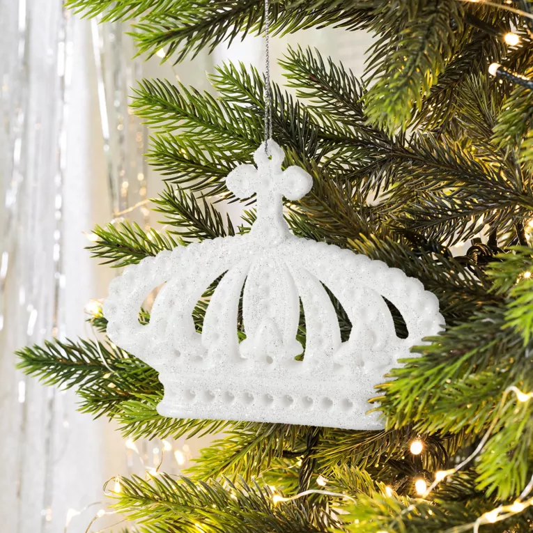 Ozdoba choinkowa KORONA dekorowana brokatem