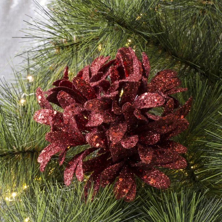 Ekskluzywny kwiat z czerwownym brokatem LUCIA