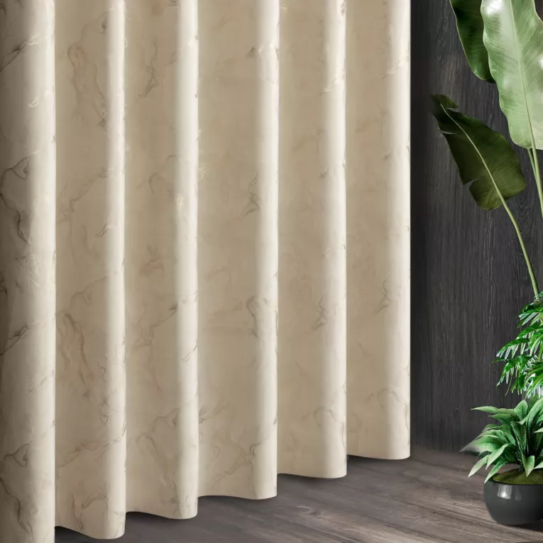 Tkanina zasłonowa welwetowa zdobiona złotym marmurkowym wzorem