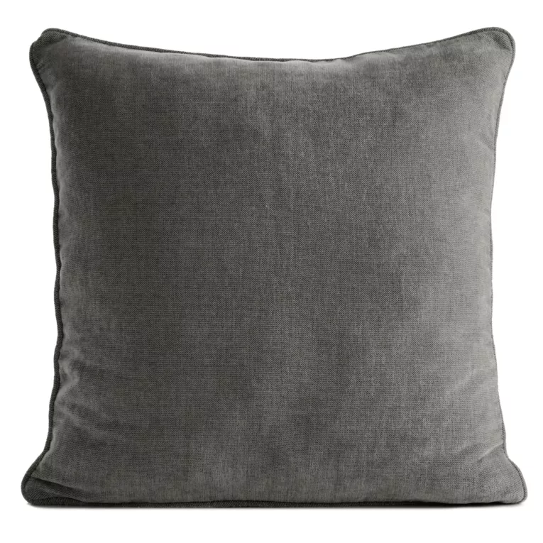 Poszewka na poduszkę 45x45 cm stalowa z szenilowej tkaniny - VANI