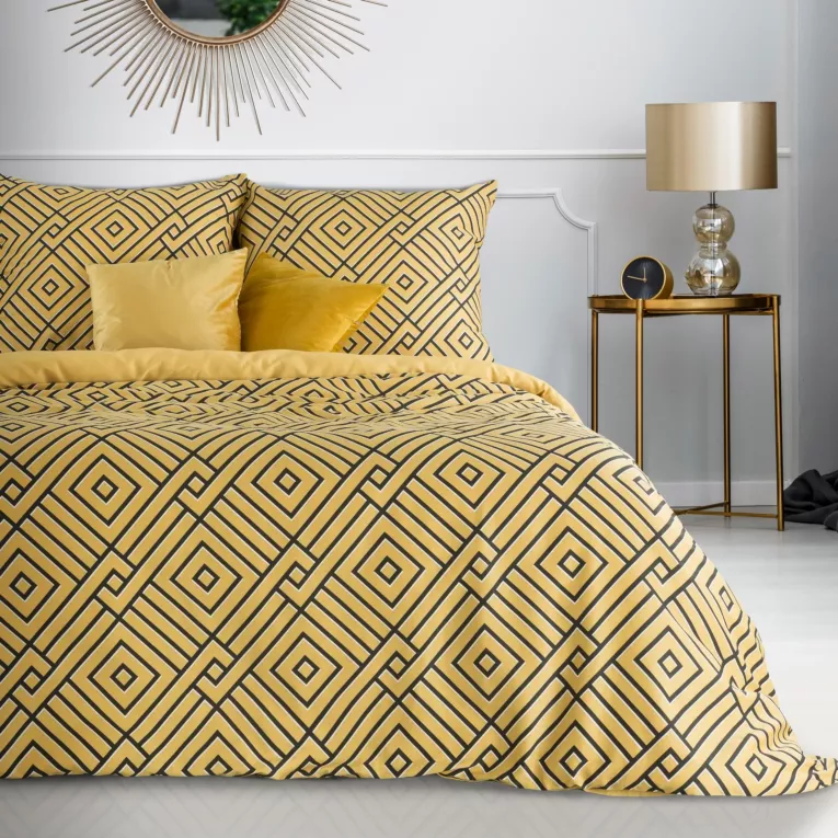 NOVA PRINT Komplet pościeli NIKA z satyny bawełnianej z motywem geometrycznym