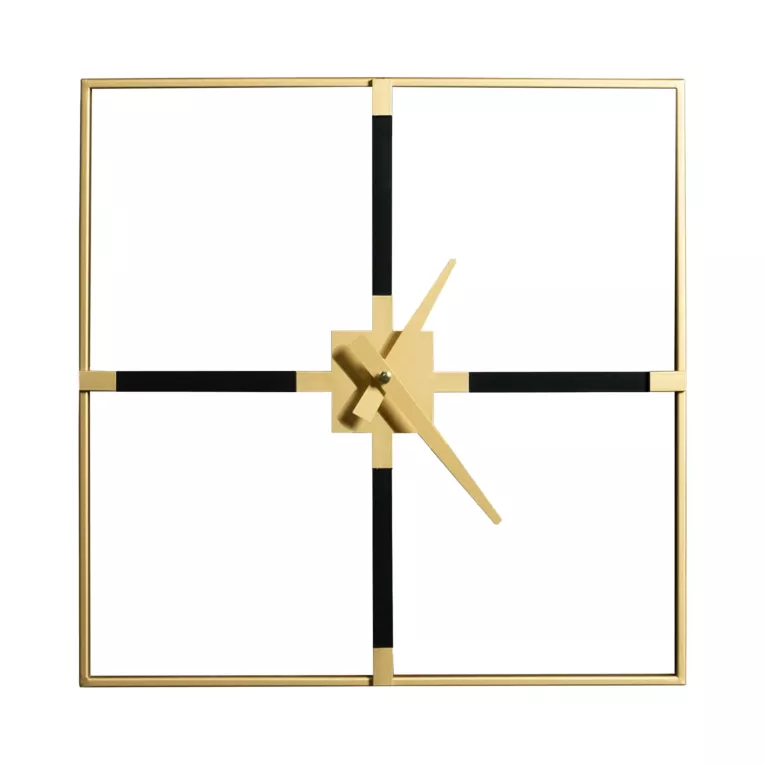 Dekoracyjny zegar ścienny z metalu w stylu nowoczesnym, kwadratowy