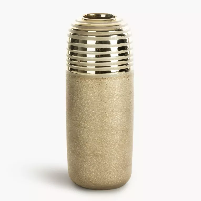 Wazon dekoracyjny ELARA łączący matową powierzchnie z błyszczącym wzorem