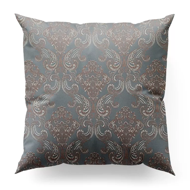 Poszewka szyta błękitna z miękkiej w dotyku tkaniny, z ornamentowym wzorem Pierre Cardin