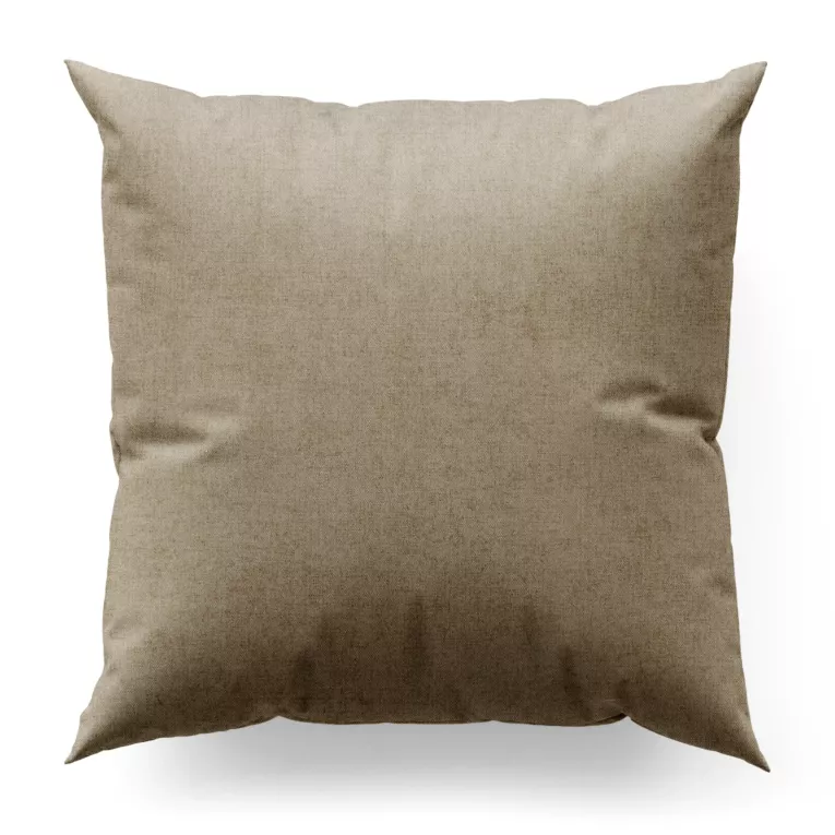 Poszewka szyta jasnobrązowa z miękkiej w dotyku tkaniny szenilowej