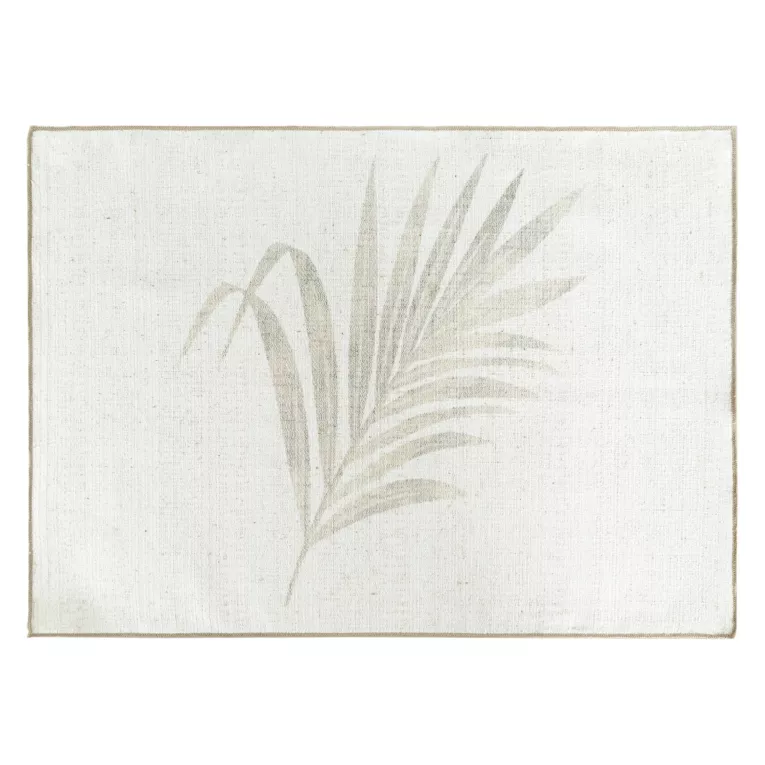 Komplet podkładek 4 szt beżowo, kremowy 32x45 cm INES 11 z nadrukowanym motywem liści palmowych