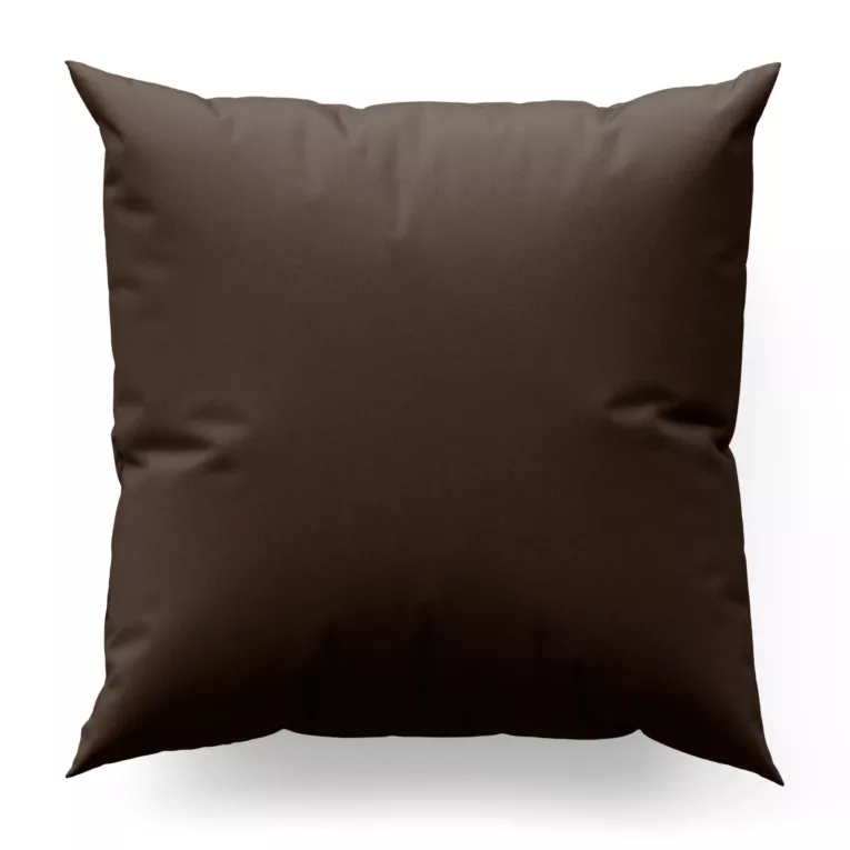 Poszewka szyta brązowa z gładkiej tkaniny zaciemniającej typu dimout wykończona obciążnikiem