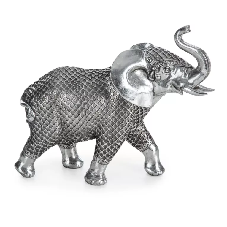 Słoń - figurka dekoracyjna EVAN o drobnym wytłaczanym wzorze kratki