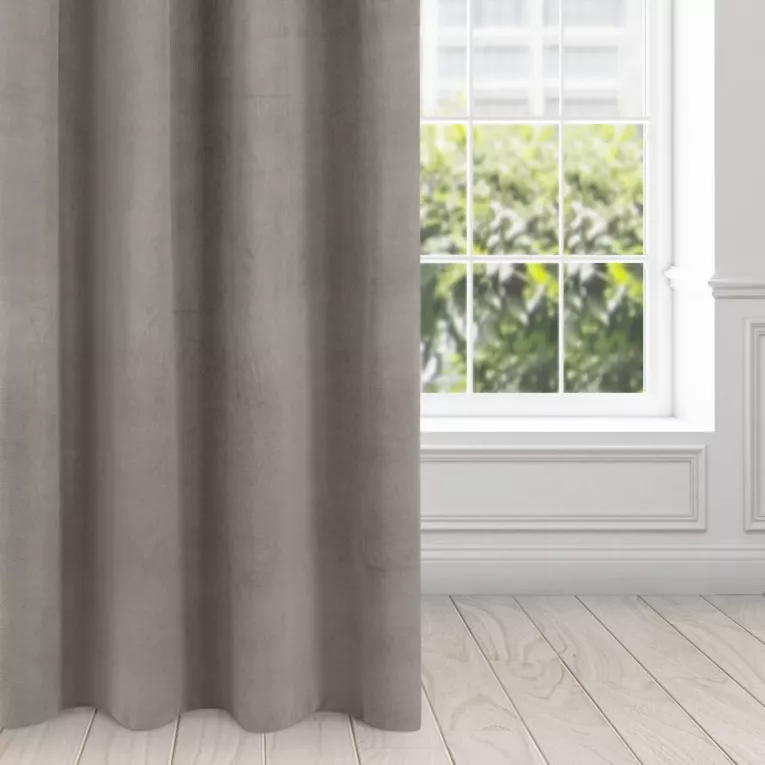 Zasłona popielata z matowego welwetu 140x250 cm przelotka - MILO