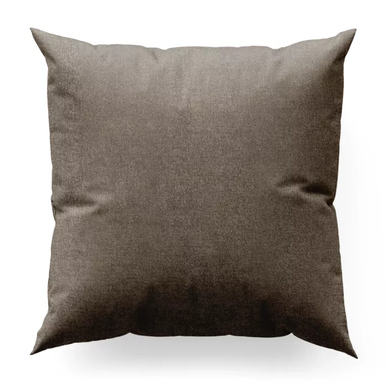 Poszewka szyta brązowa z miękkiej w dotyku tkaniny szenilowej