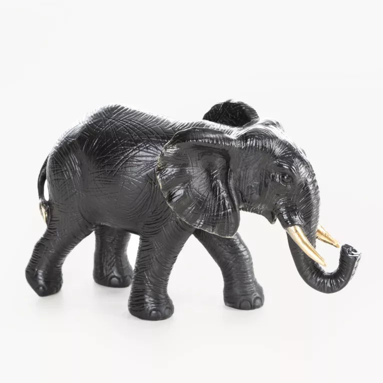 Figurka czarna Słoń 20x7x12 cm OLI