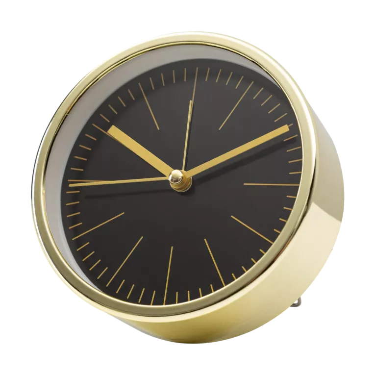 Dekoracyjny zegar stołowy w stylu vintage złoty