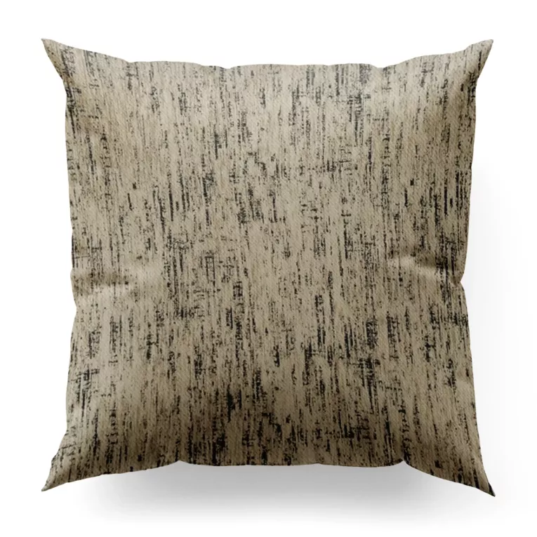 Poszewka szyta beżowo grafitowa z miękkiej, szenilowej tkaniny w prążki Italissima Eva Minge