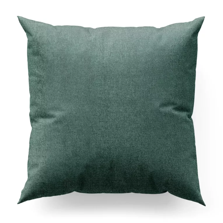 Poszewka szyta ciemnozielona z miękkiej w dotyku tkaniny szenilowej