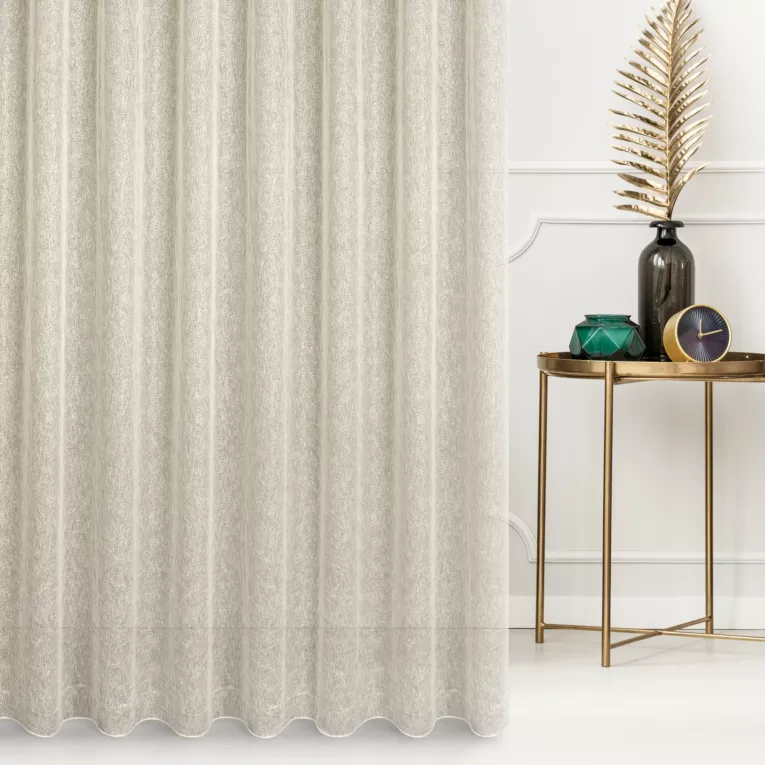 Firana szyta na taśmie 5 cm ANGELICA złoto złocista z miękkiej połyskującej tkaniny nie wymagającej prasowania