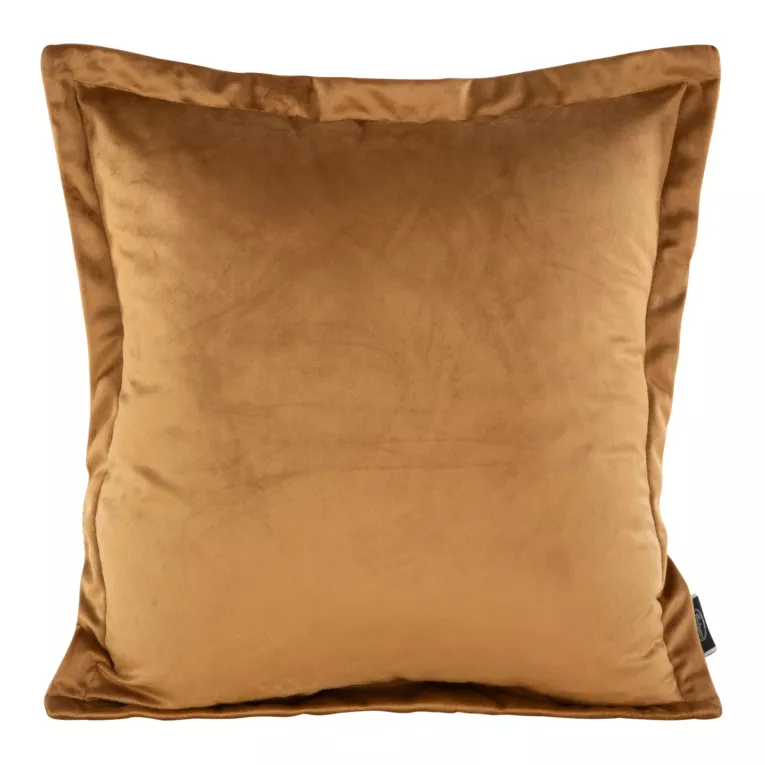 Poszewka na poduszkę 45x45 cm welwetowa miodowa z ozdobnymi brzegami RIA Diva Line