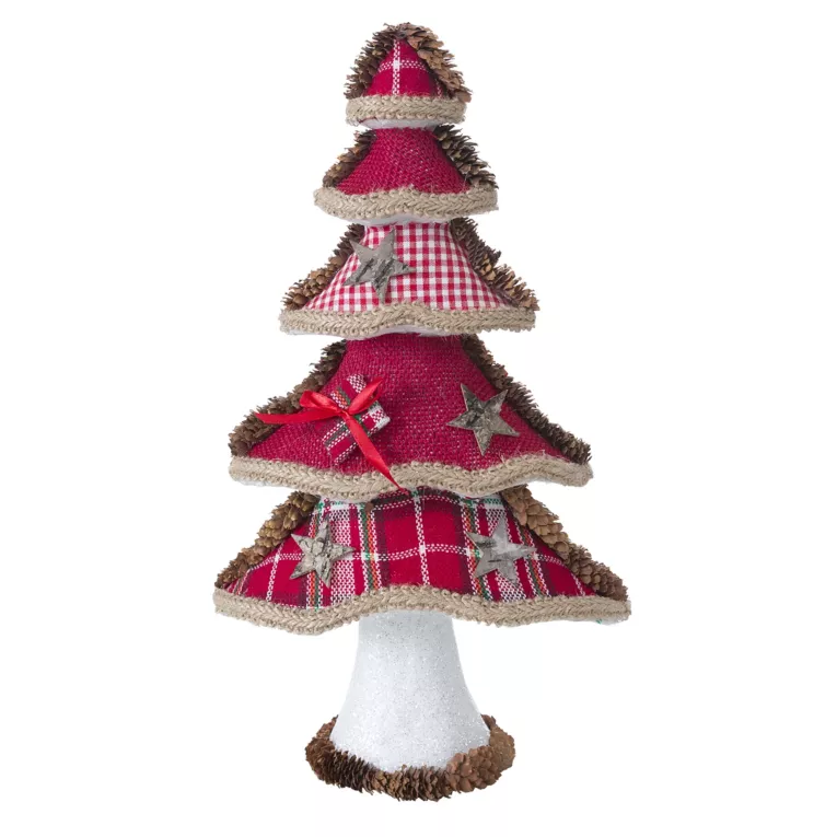 Figurka świąteczna CHOINKA z kolorowych tkanin w stylu eko