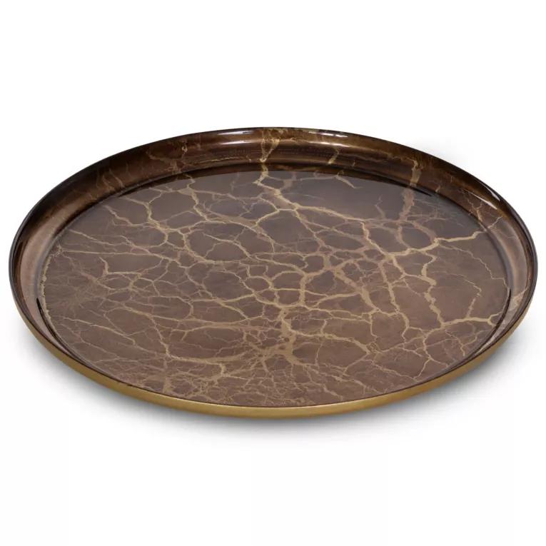 Patera SUZI ze szkła artystycznego ze złotym żyłkowaniem