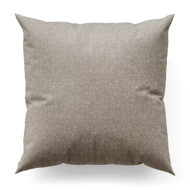 Poszewka szyta beżowa z miękkiej tkaniny z widocznym ozdobnym splotem