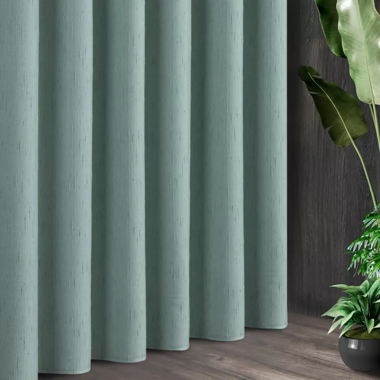 Tkanina zasłonowa w stylu eko, z efektem deszczyku