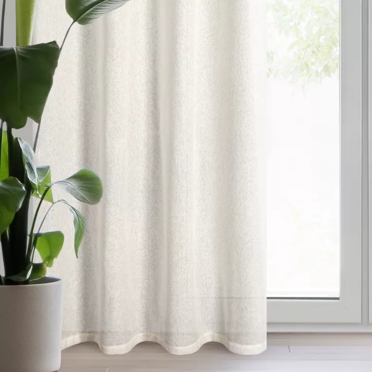 Zasłona kremowo, złocista z dodatkiem błyszczącej nici 140x250 cm przelotka ESSI