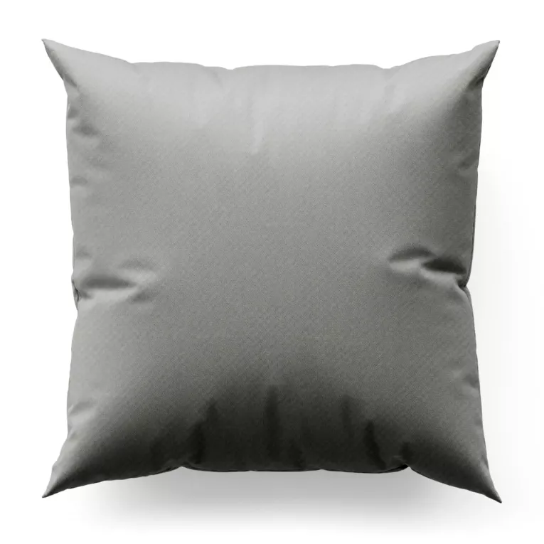 Poszewka szyta srebrna z gładkiej tkaniny zaciemniającej typu dimout