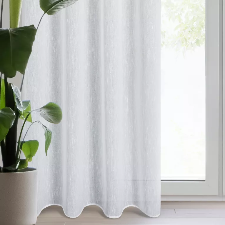 Dekoracja okienna biała o strukturze deszczyku 140x250 cm przelotka ANIA