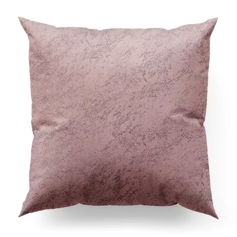 Poszewka szyta różowa z welwetowej tkaniny w drobny melanż