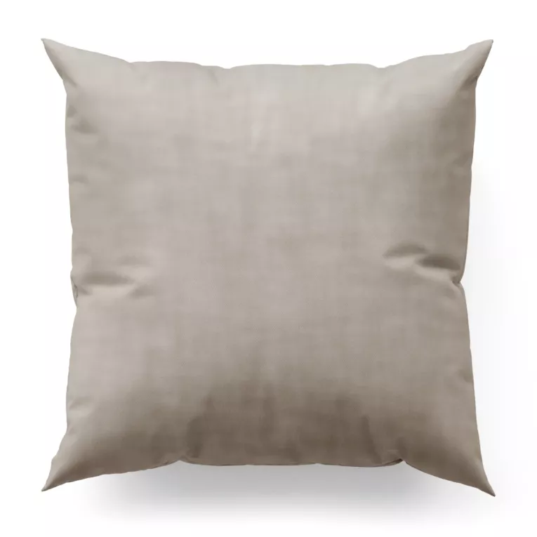 Poszewka szyta SAFARI 1 jasnobrązowa z miękkiej welwetowej tkaniny z połyskiem i poziomym prążkiem