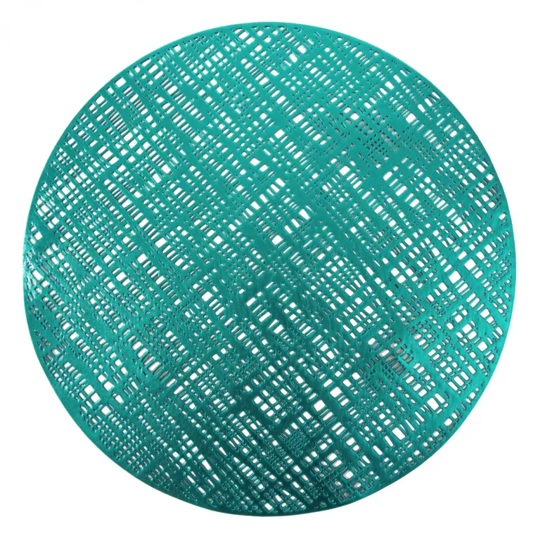 Podkładka  okrągła z ażurowym wzorem turkusowa