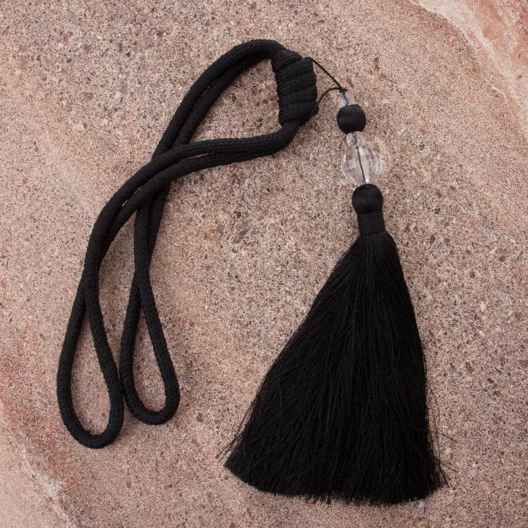 Dekoracyjny sznur do zasłon MEGI upinacz z ozdobnym chwostem i kryształkiem