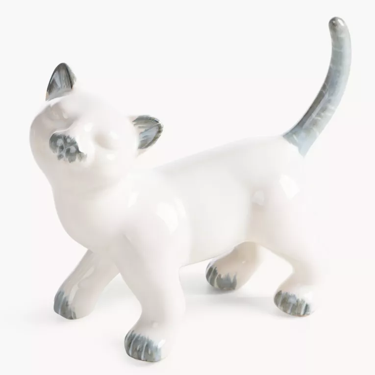 Figurka dekoracyjna kot kremowa 21x9x18 cm AVANI