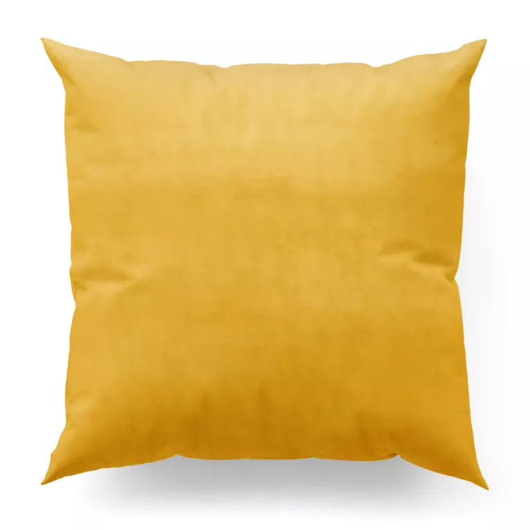Poszewka szyta ENYA żółta z miękkiej półmatowej tkaniny welwetowej